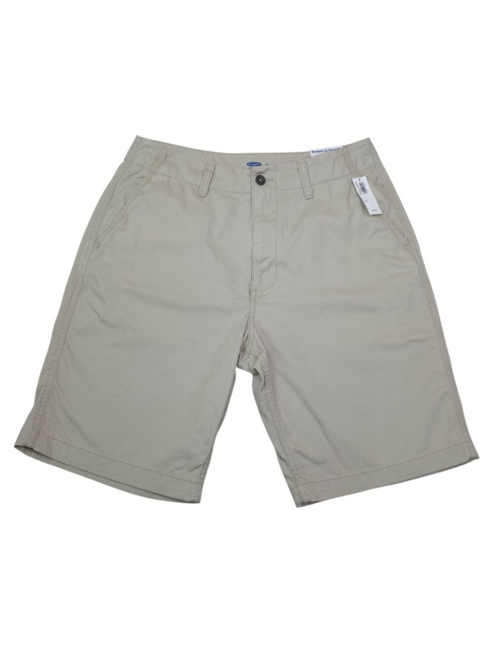 Old Navy Mens Broken-In Straight Khaki Shorts Size 34 Beige 10" Inseam Cotton